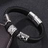 Men Bracelets Braided Leather Stainless Steel Small Adorn Charms Cuff Bracelets Bangles Punk Jewelry Gift
