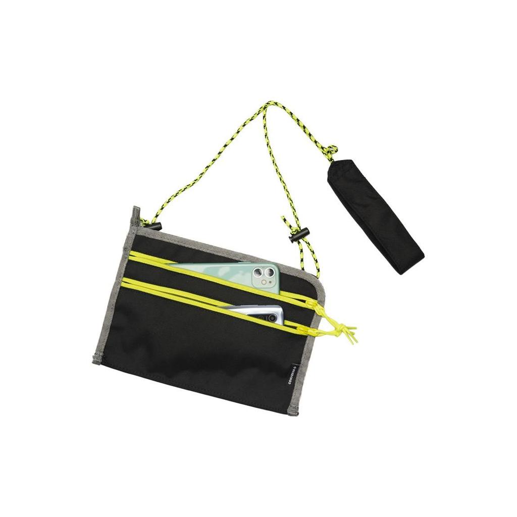 Converse Color Block Zipper Closure Polyester Shoulder Crossbody Bag Unisex bags Black Yellow 10019911-001