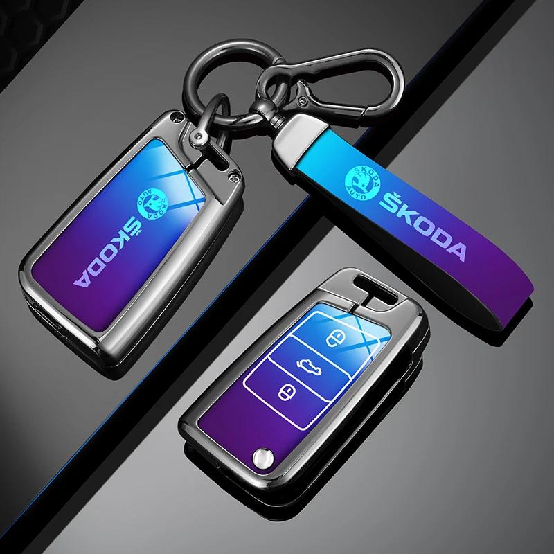 Car Sticker For Skoda Octivia Superb Fabia 1 2 Octavia A7 RS Superb Rapid Yeti Karoq Vision Zinc Alloy Car Remote Key Fob Case C NL6