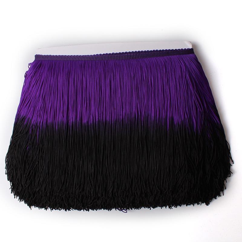 20Cm Gradual Change Color Nylon Row Beard Latin Dance Fringe Clothing Accessories Shape Vertical Row Beard Fringe Lace