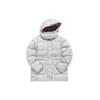 Логотип Куртка спортивная пуховая с капюшоном и накладным карманом оверсайз Женская верхняя одежда Серо-каменный F11W143905F-GY