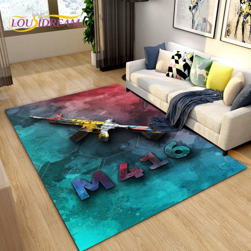 3D винтовка, пистолет, револьвер, коврик с героями мультфильмов, коврик для гостиной, спальни, кухонный коврик, противоскользящий коврик для ванной комнаты