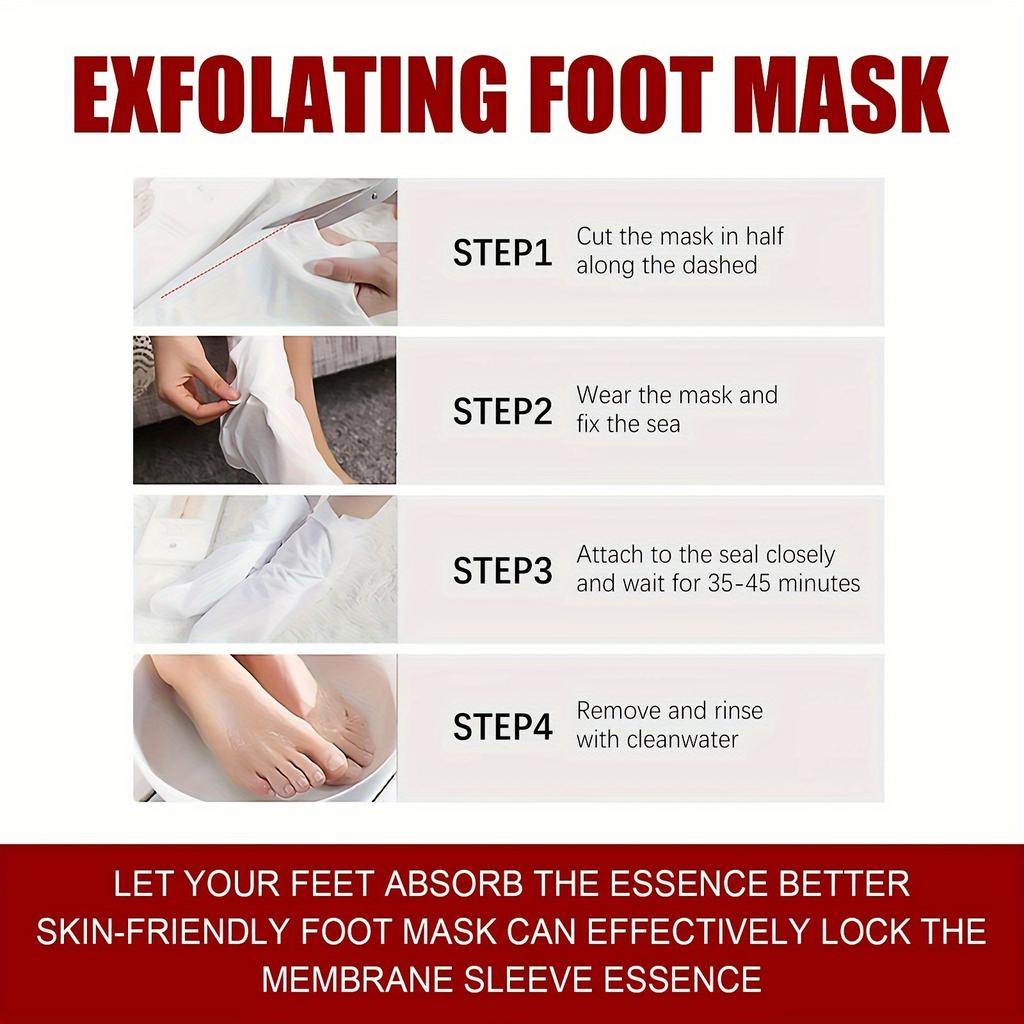 Exfoliating Foot Mask Set Reveal Smooth Soft Feet with AHA & BHA Exfoliation Dead Skin Removal Moisturizing and Hydrating for Dry Rough Cracked Feet