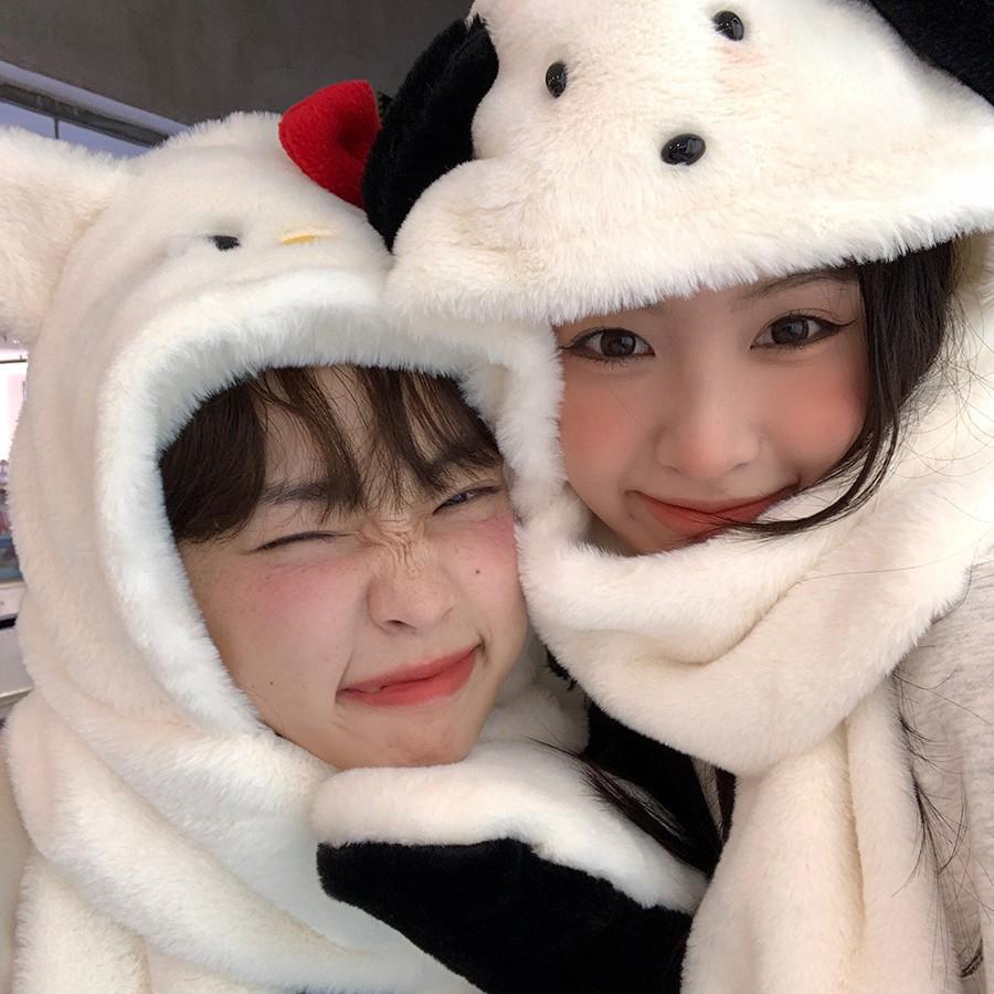 Discover Our Adorable Cat Plush Hat! Perfect for Autumn and Winter, This Versatile Ear-warmth Accessory Doubles As a Scarf.