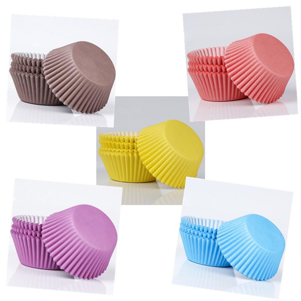 200 шт. Разноцветные Жиростойкие Бумажные Формочки для Выпечки Кексов, Одноразовые Основы для Тортов
