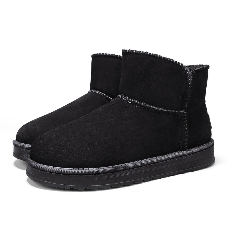 TUINANLE Нескользящие Толстые Плюшевые Снежные Ботинки Женские Платформа Мех Зимние Ботинки Мужские Слипоны Теплые Хлопковые Подкладные Ботинки Женские