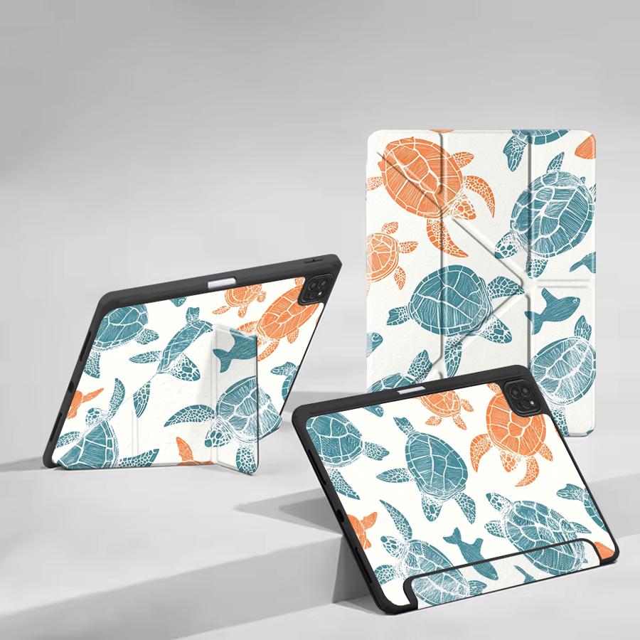 Чехол-планшет Морские Черепахи для iPad Pro 11-го 10-го 9-го 8-го 7-го 12.9 дюймов Pro 2025 Air 4 5 M3 M2 1 2 M4 11 дюймов Mini 6 7 Держатель