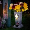 Солнечная cemetery ваза со светодиодом для надгробия, уличный держатель для искусственных свежих цветов, ваза для надгробия с шипом, памятные подарки на случай потери близкого человека