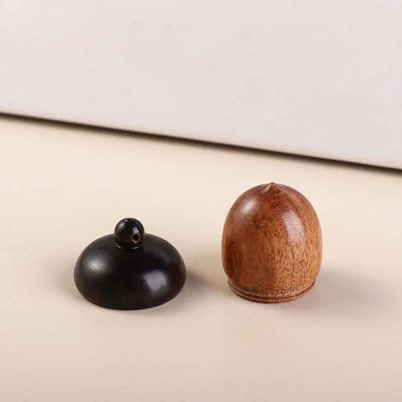 1Pc Mini Pill Case Solid Wood Bottle Holder Sandalwood Rescue Container Storage Box Pill Case Container Pill Box Key Chain