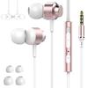 Improved New Eikokiwa Wired Earphones Wired Earphones with Microphone and Remote Control Clear Calls Hybrid Noise Blocking Deep Bass Magnetic