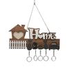 Wooden Decoration Key Holder Detachable Wall Mounted Wall Keychain Hanging Storage Rack