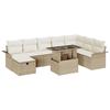 VidaXL Ensemble de canapé de jardin de 9 pièces Beige Poly Rotin avec coussins 3359698