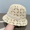 Новая кружевная шляпа-ведро с ремешком, женская полая дышащая шляпа-ведро для летнего пляжного отдыха на море, шляпа от солнца