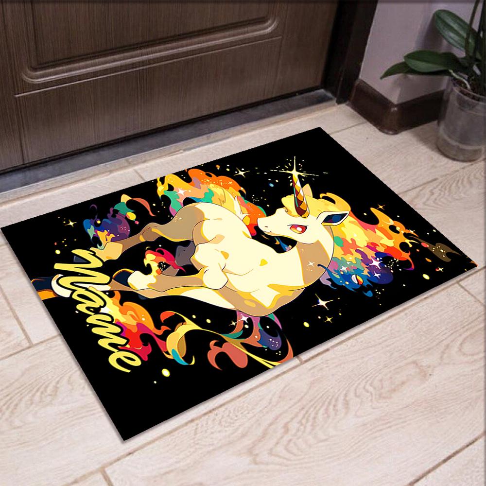 Custom Name Unicorn Printed Carpet,Rug for Office Chair Living Room Bedroom Kitchen Room Decor Gifts.