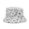 Fashion White Music Note Bucket Hats Sun Caps Hip Hop Man Womens Fisherman Caps