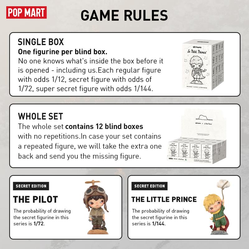 Hirono×Le Petit Prince Series Figures, Blind Box, Mystery Box