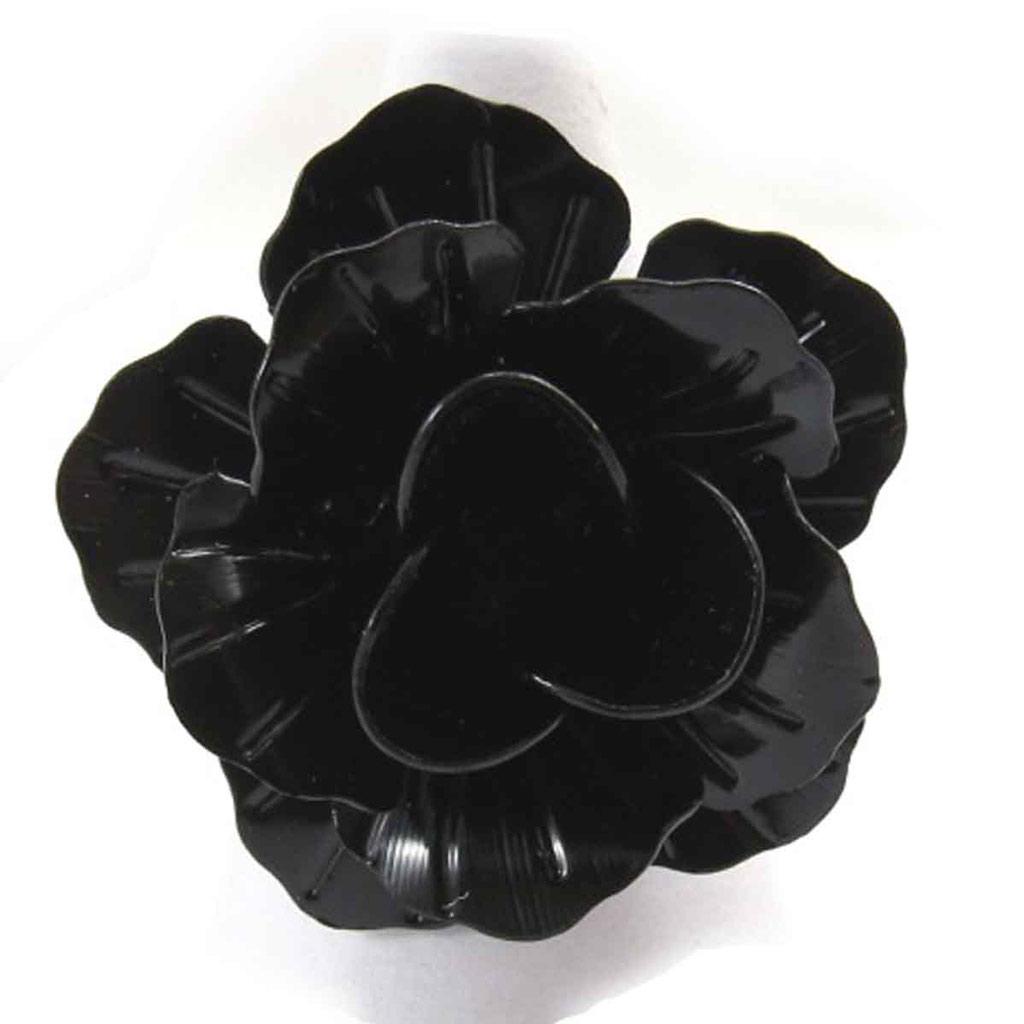 Les Trésors De Lily [J8051] - Черное дизайнерское кольцо «Флора»