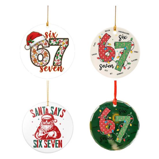 Санта говорит Шесть Семь Украшение Акриловый Декор Рождественской Елки с Уникальной Фразой Праздничное Подвесное Украшение