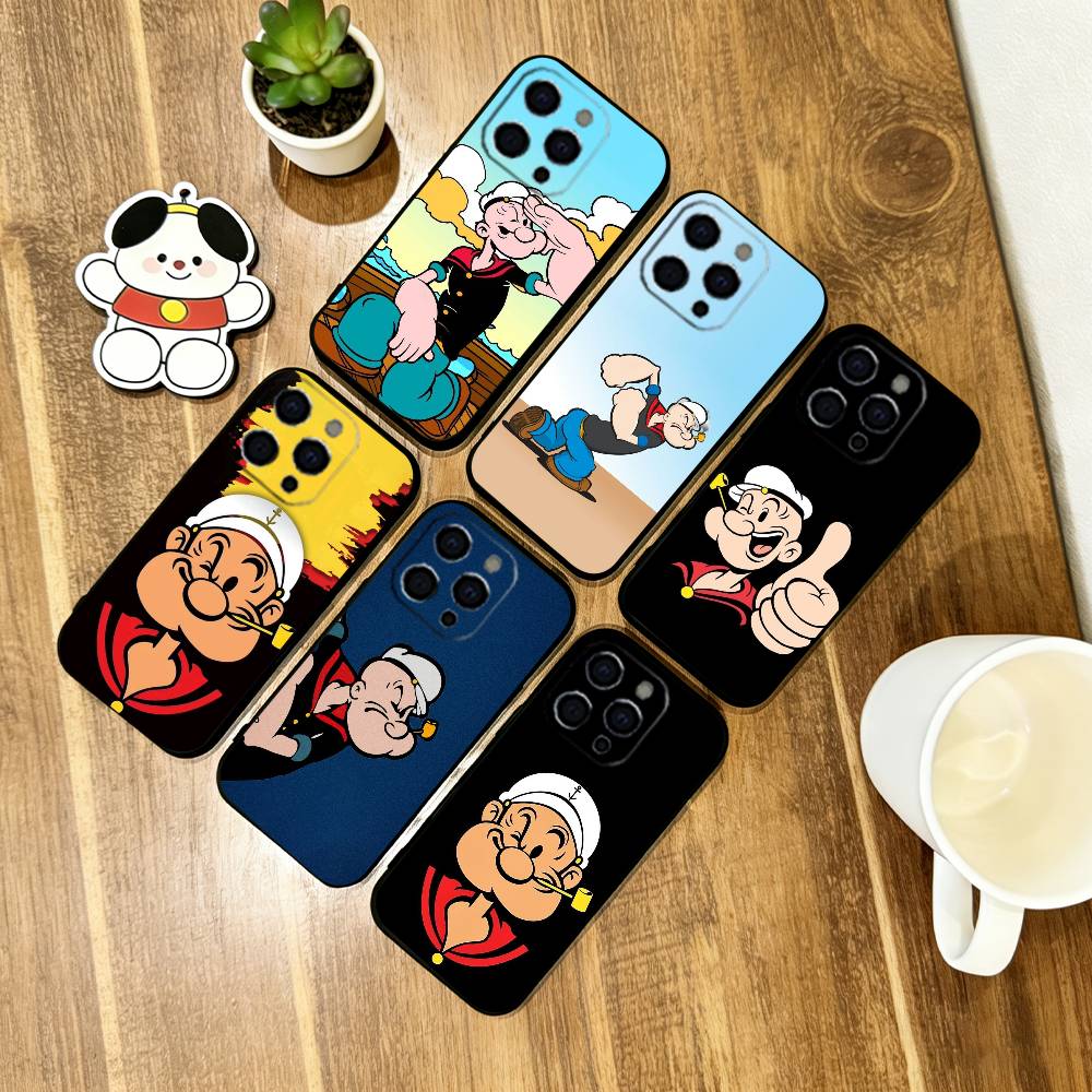 Cartoon Sailor Phone Case For iPhone 17, 16,15,14,13,12,11 Plus,Pro Max, Others Soft Silicone Black Cover