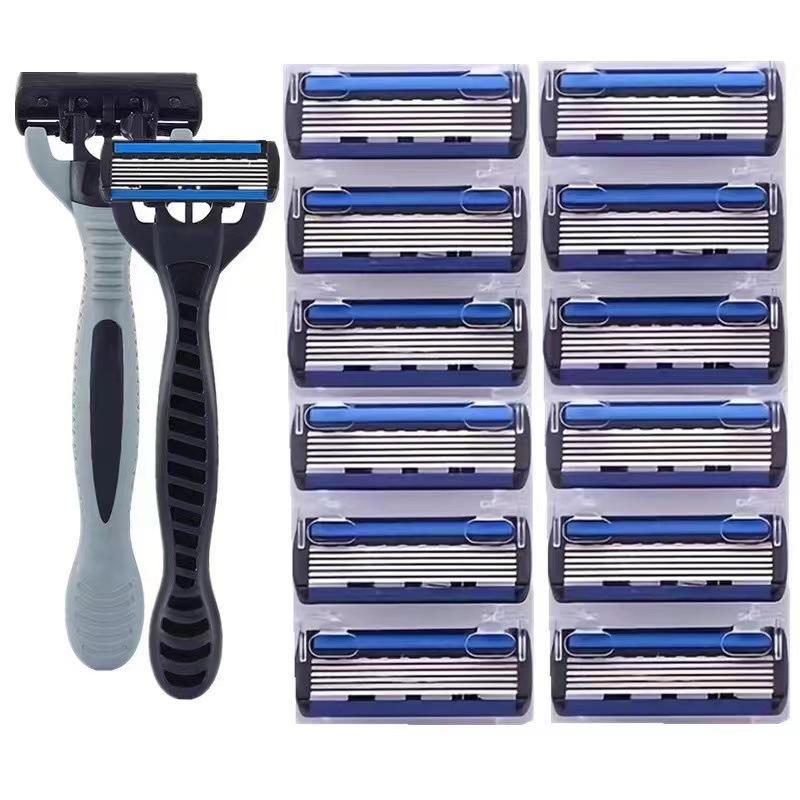 Men's Cross-border 6-Layer Manual Shaver for Smooth ShavingMakeup