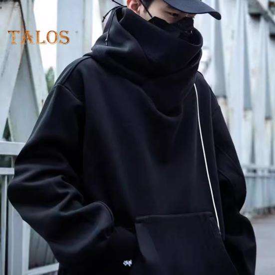 Зимняя толстовка унисекс с капюшоном и защитой шеи, высокий воротник и капюшон в стиле хип-хоп, большой передний карман, утепленная верхняя одежда для отдыха