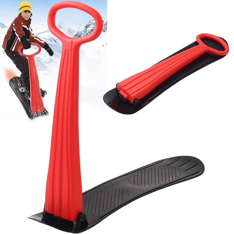 UPstore Снежный кикборд с ручками, Снежные санки-велосипед для детей, Складной уличный сноуборд (красный)