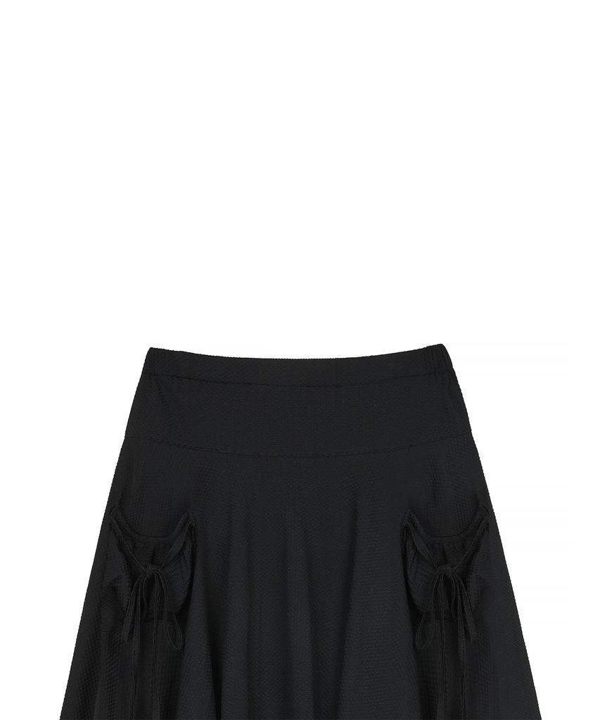 Love Is True Im Layered Midi Skirt(Black)
