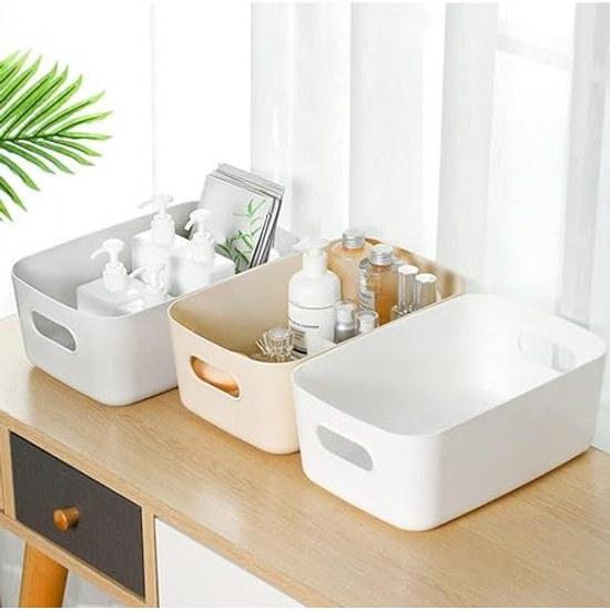Storage basketstorage boxsmall item casewhiteplasticpolypropylene caseset 10miscellaneous organizationdesktop storagewith handlesbasketstoragesmall