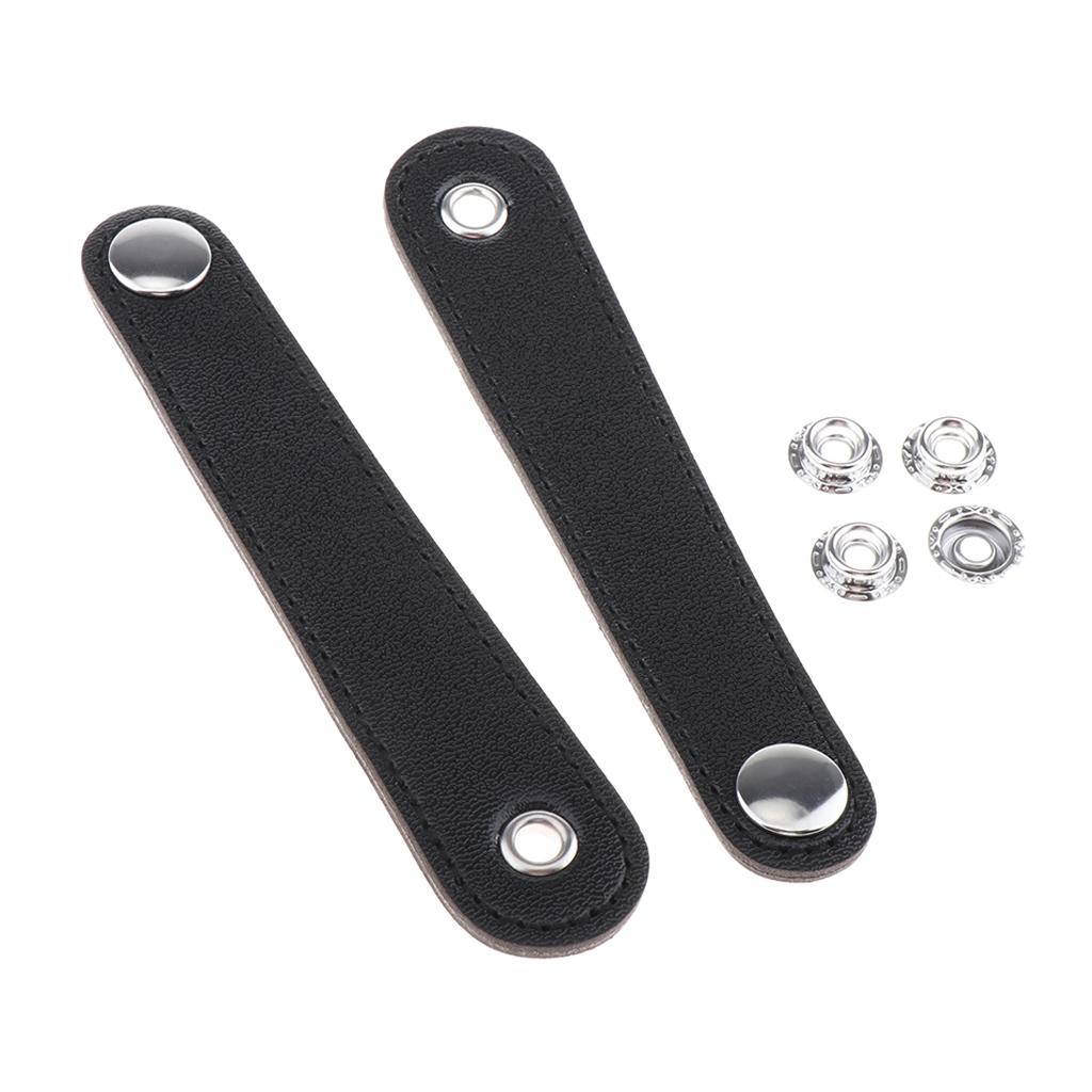 13cm/14cm Bellows Straps/ Accordion Straps Clasp, PU Leather Black