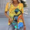 Африканская женская футболка с графическим 3d принтом, женские модные футболки Y2K, этнические топы, футболки, сексуальная футболка с v-образным вырезом, женская одежда