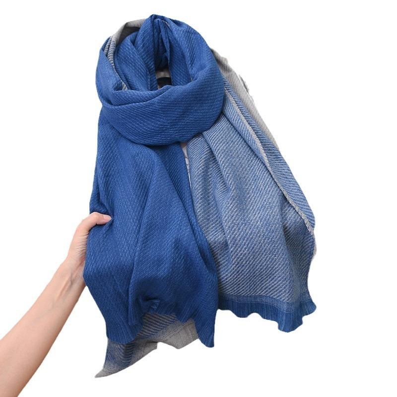 Double-Sided Color Matching Cashmere Scarf, Short Beard Scarf, Women'S Versatile High-End Warm Shawl