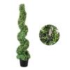 Artificial Topiaries Boxwood Trees, 4ft Tall (2 Pieces) Faux Topiary Plant Outdoor, All-year Green Feaux Plant w/ Replaceable Leaves for Decorative