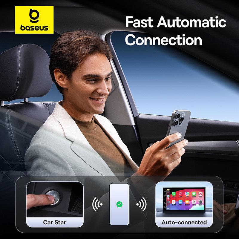 Беспроводной адаптер Baseus CarPlay Smart CarPlay Box iOS Проводной к Беспроводному Дисплей Car Play Plug&Play Bluetooth WiFi Подключение Авто