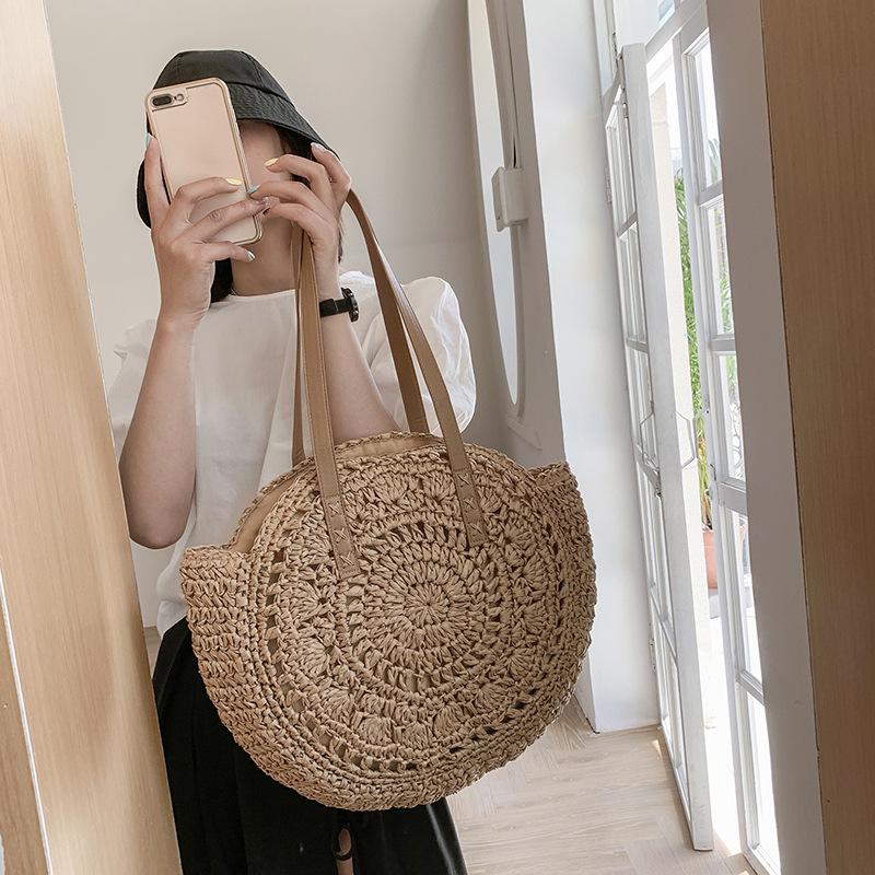 Summer Beach Vacation Bag for Women New Woven Straw Woven Bag Large Capacity Underarm Short Trip Beach Bag