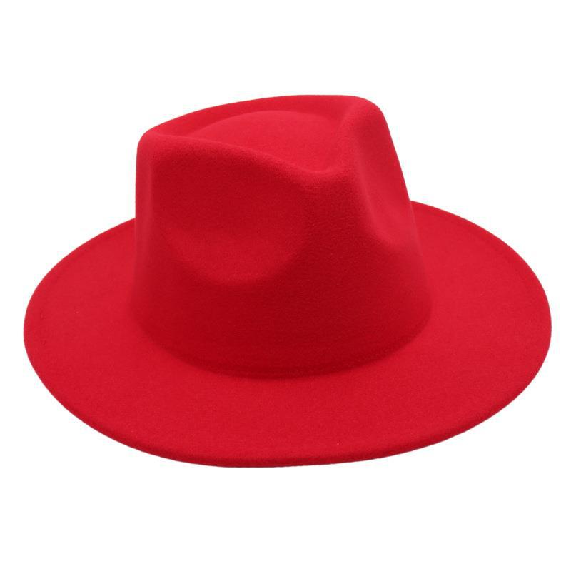 Цилиндр Однотонная Джазовая Шляпа Мужская и Женская Фетровая Шляпа Ретро Шляпа Плюшевая Шляпа Шерстяная Шляпа