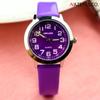 Kids' Educational Quartz Watch with Colorful Face, Luminous Hands, and Leather Strap