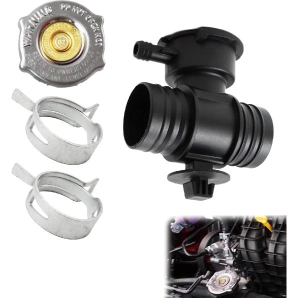 Radiator Coolant Filler Neck with Cap - Compatible with Chrysler 200/Sebring/Dodge Avenger/Durango/Jeep Compass/Patriot (2001-2018) 2.4L/3.7L/4.0L -