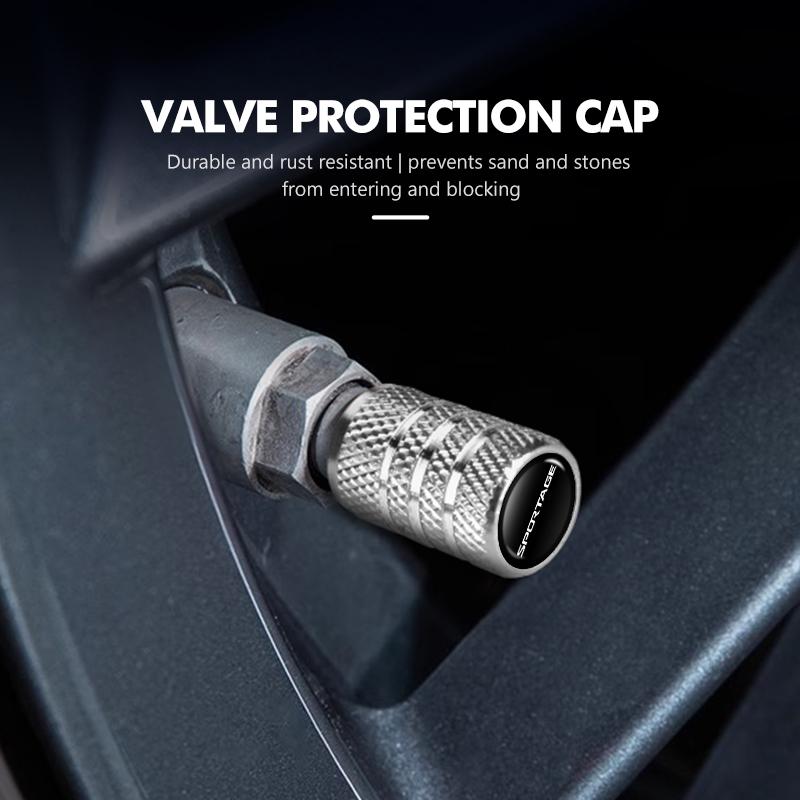 For KIA 4pcs Metal Car Wheel Tire Valve Stem Cover Decoration Accessories Sportage 2016 2017 2018 Sephia Stonic Carens RUAJC1