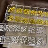 11 Grid Ocean Series Metal Nail Charms Gold Silver Shell Starfish Mixed Nail Art Decoration Accessories