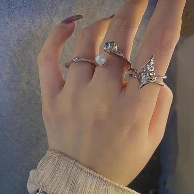 Корейское элитное легкое роскошное нерегулярное открытое кольцо для женщин - тренд 2025 года