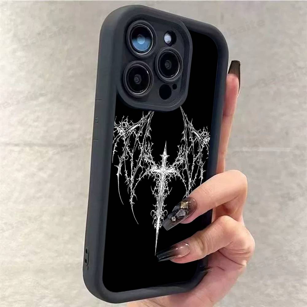 Готический Кибер-Сигил Крест Чехол для Телефона Для iPhone 17 16 15 14 13 12 11 Pro Max 16E Plus INS Мягкий Чехол