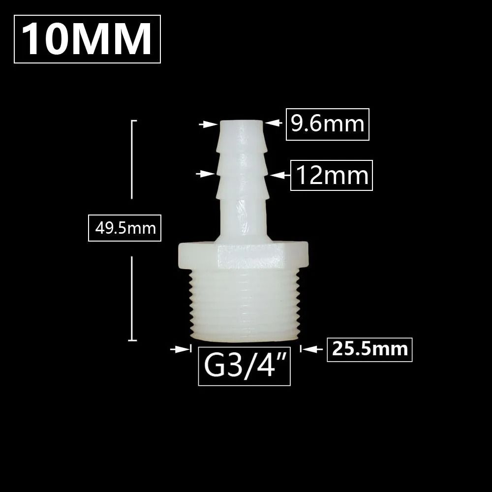 1/10 шт. фитингов для труб, соединитель шланга 10/12/14/16/18/20/25 мм, резьба 3/4 дюйма, соединительная муфта для трубы