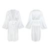 New Satin Pajamas Women's Lace Light Luxury Long-sleeved Cool Nightgown Bathrobe Women's Clothing