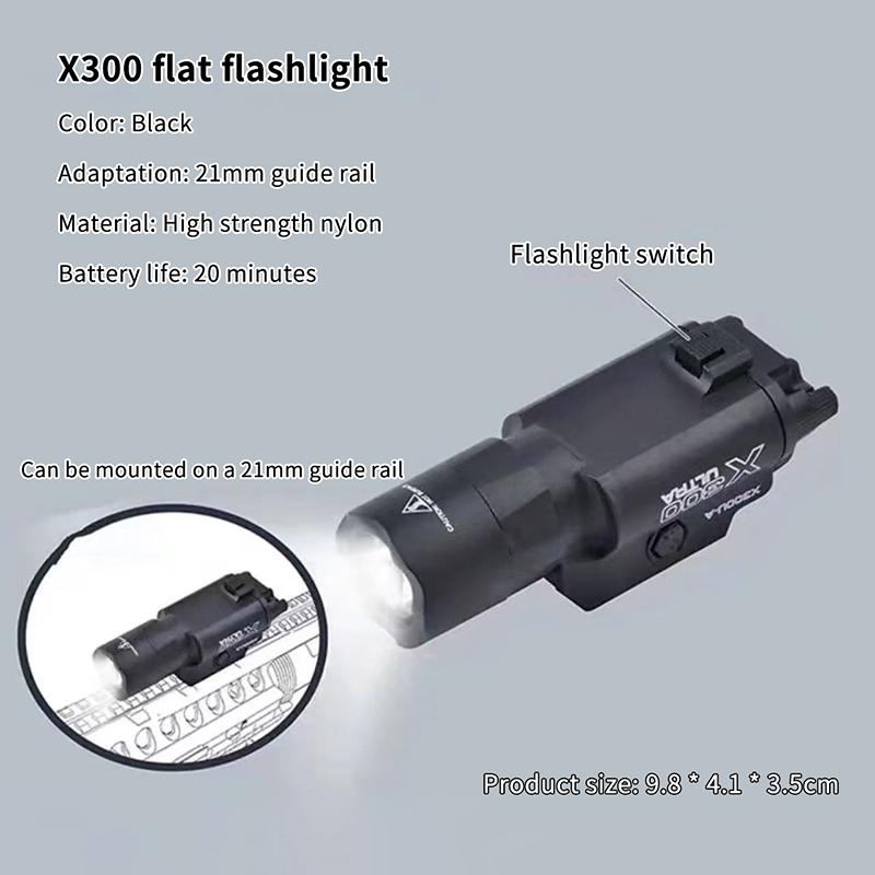X300U-A Многофункциональный тактический фонарь: Подходит для планки 20 мм, Для игрушечных страйкбольных ружей, Охоты, CS-матчей и варгеймов