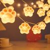Cat Paw Fairy String Lights PVC String Lamp Cute LED Night Lights  Outdoor Courtyard