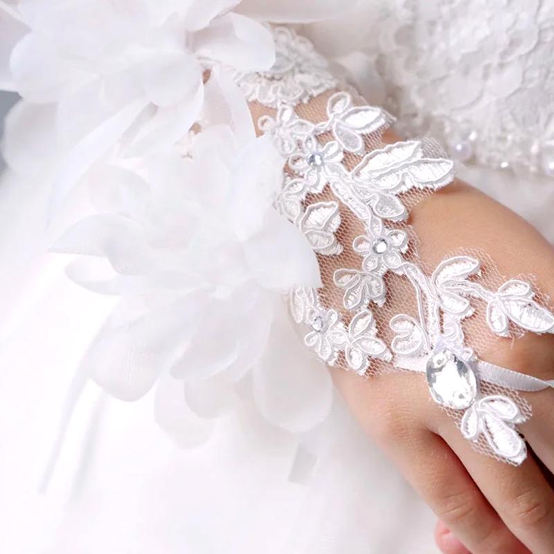 2 шт. Свадебные украшения Эстетическая красота Полые кружева Элегантные предложения вечеринка Одиночные вечерние цветочные перчатки танцевальные костюмы