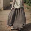 Women Vintage Skirts Summer Elastic Waist Solid Color Soft A-Line Female Loose Skirts