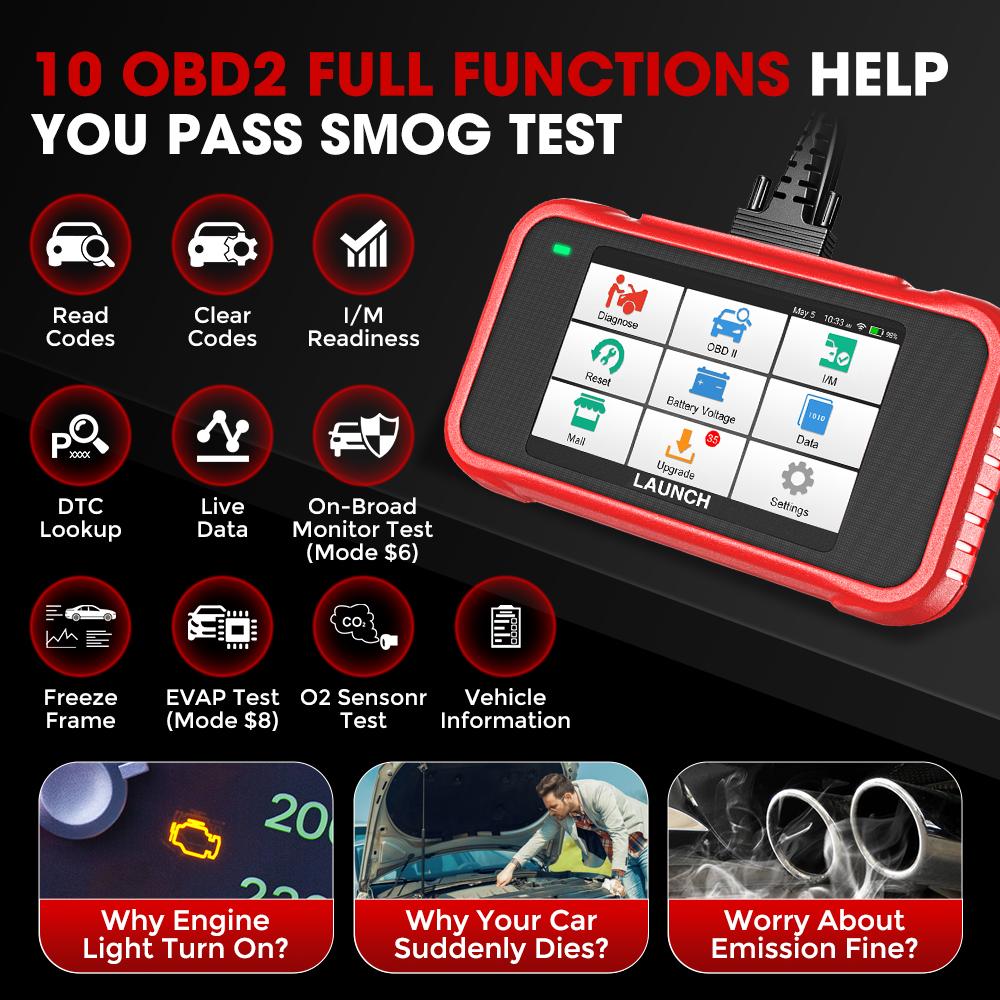 USA EU Warehouse LAUNCH CRP129E V2.0 Elite 2026 Auto OBD2 Scanner Diagnostic Tools for All Cars With 8 Resets Lifetime Free