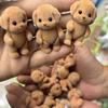 Конечности подвижные лесные семейные фигурки животных пудель лохматый статуэтка собака модель игрушка кукольный домик миниатюры аксессуары для детей