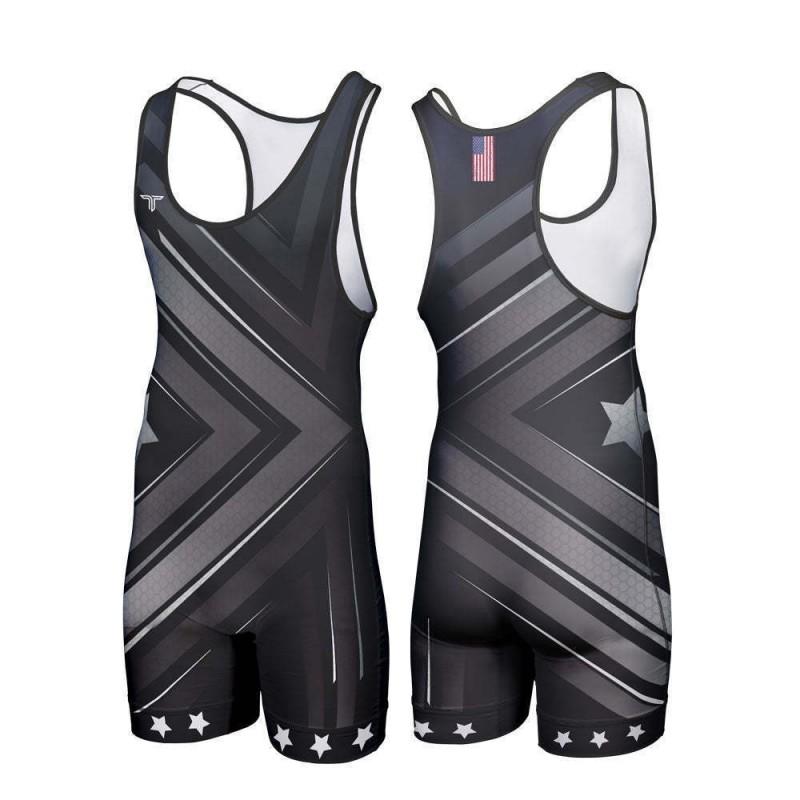 Mens Wrestling Singlet Compression Gym Workout Suit Breathable Spandex Lycra Athletic Top Training Competition